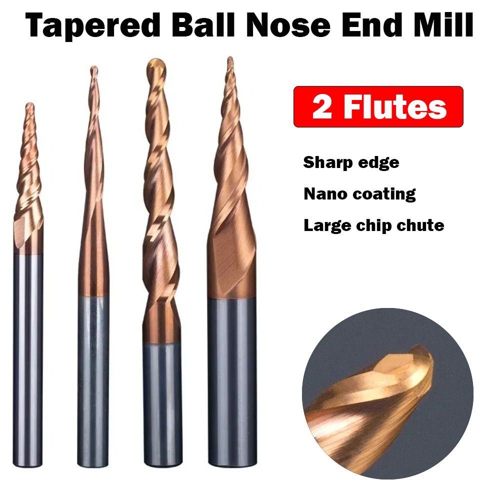Diy Cnc Router Electronics - HRC55 Solid Carbide Ball Nose Tapered