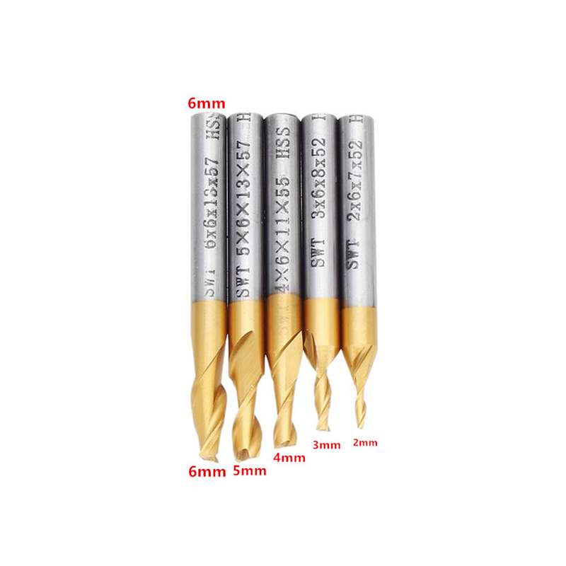 5Pcs 2 Flute End Milling Cutte - Diy Cnc Router Electronics recension och pris