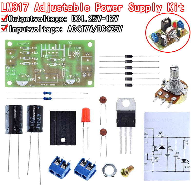 LM317 Adjustable Power Supply  - Lm317 Voltage Regulator recension och pris